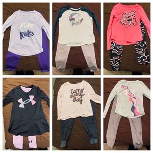 Lot of 6 Under Armour girls outfits